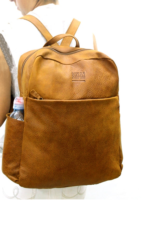 Sale Distressed brown Leather backpack Mens by LimorGalili