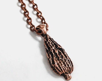 Morel mushroom  pendant necklace *nature-inspired jewelry*