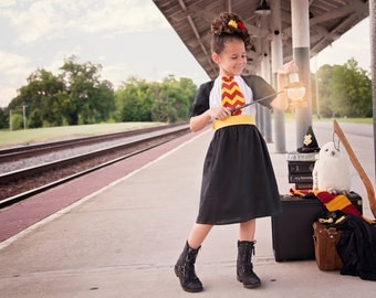 Boutique custom handmade Harry Potter inspired Gryffindor House Dress, Harry Potter Dress, Harry Potter Costume