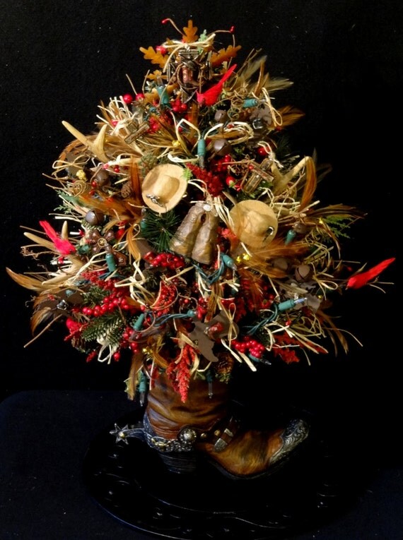 miniature lighted country western christmas treecowboy miniature lighted country western christmas treecowboy