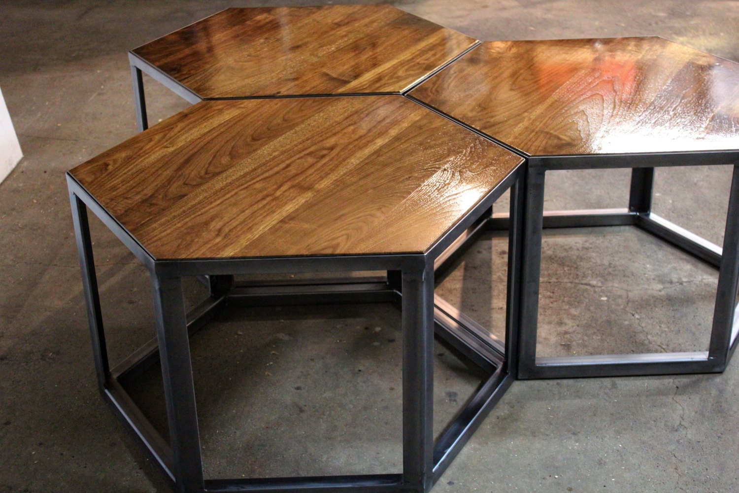 Custom Build for Helen Hexagonal Nesting Tables Black