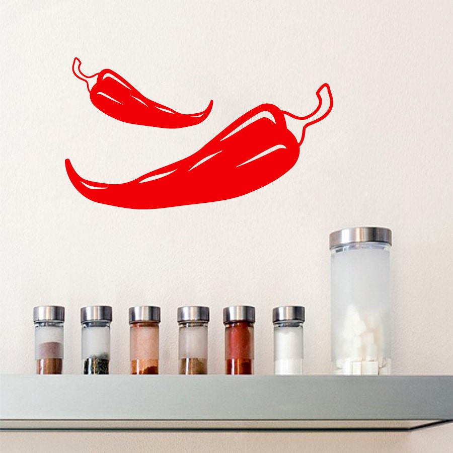 Red Hot Chili Peppers Wall Decals Food Kitchen Vegetables Wall