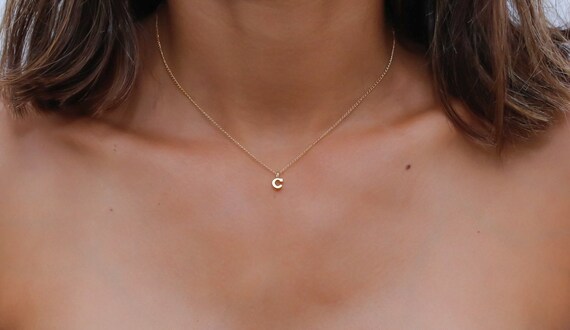 Gold filled Initial Necklace Gold Letter Necklace Gold