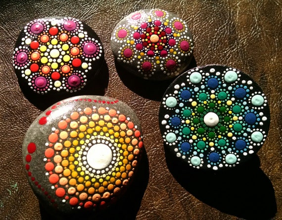 Blau mandala blume schiefer stein clip magnet von p4mirandapitrone