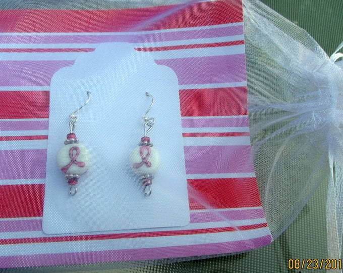 Breast Cancer Earrings-Pink Ribbon-posts-women's clip on earrings-sterling silver-survivor Dangles-Gifts for mom-Pink ribbon studs-friend