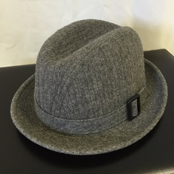 Vintage Mens Fedora Hat Pendleton 100% Virgin Gray Wool Made