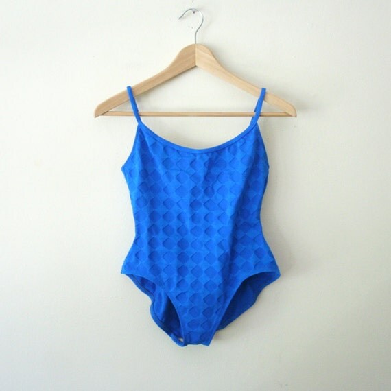 NOS 90s Royal Blue Swimsuit One Piece Bathing by ...