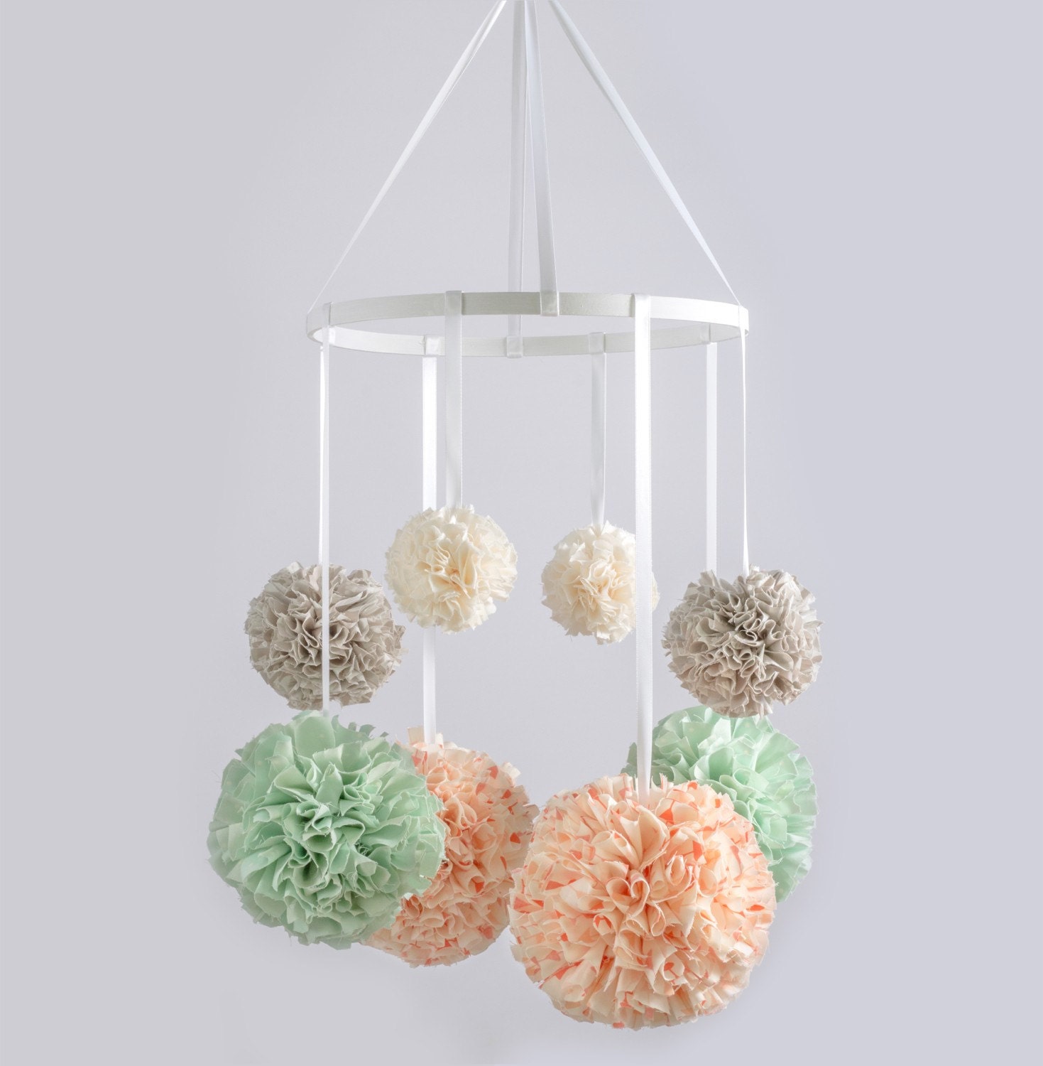 Baby Mobile Nursery Mobile Crib Mobile Hanging Pom Poms