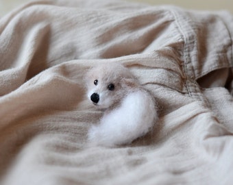 Puppy dog brooch animal jewelry animal brooch dog pin dog jewelry pet dog lover gift for her handmade dog stuffed animal kawaii plush cute
