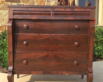 Empire Mahogany Chest Circa 1860's