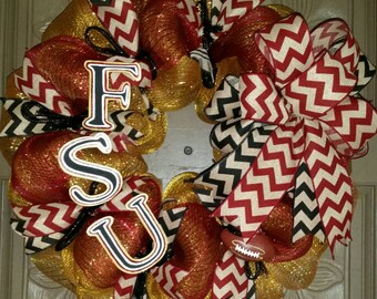 Florida State Seminoles deco mesh wreath
