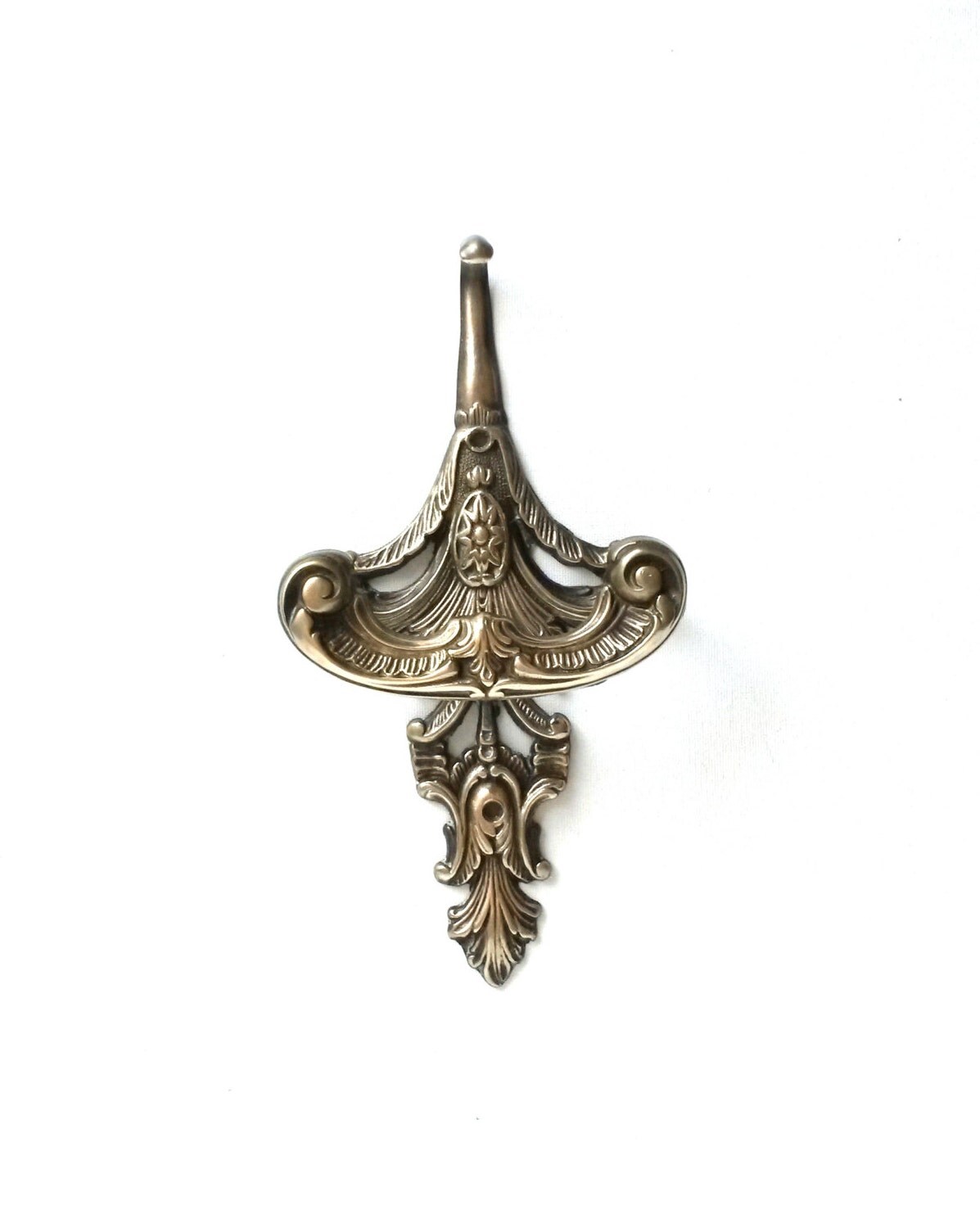 1 Solid Brass Ornate Wall hook / Coat hook Haute Juice