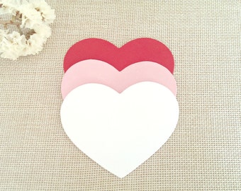 Large hearts die cuts,paper hearts,Gold heart die cuts,Red heart cut outs,Cream heart die cuts,Mint heart paper,Heart wish tags,Red hearts