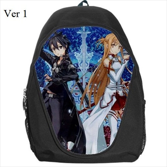 Sword Art Online Anime Manga Backpack Kirito Asuna by HitoriDesign