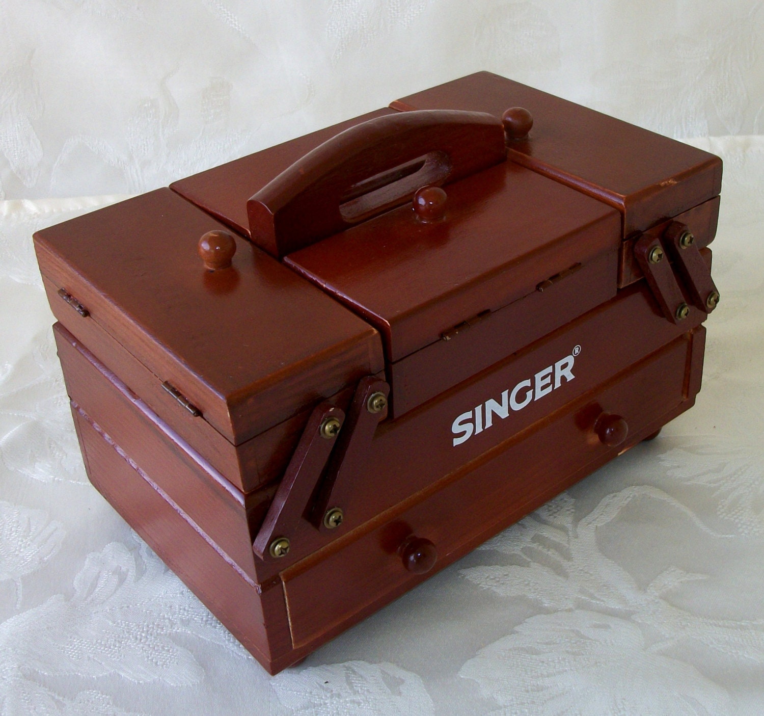 Vintage Singer Sewing Fold Out Storage Box Haute Juice