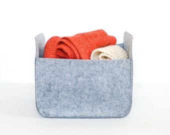 Modern Storage Basket / Felt Storage Bin / Felt Basket / Gray Storage / Household Storage / Felt box