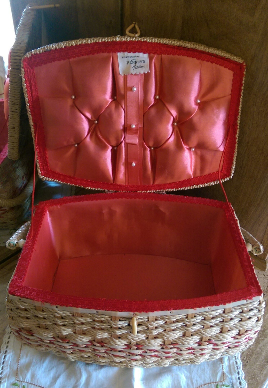 Penny’s Sewing Basket Pink Floral Haute Juice