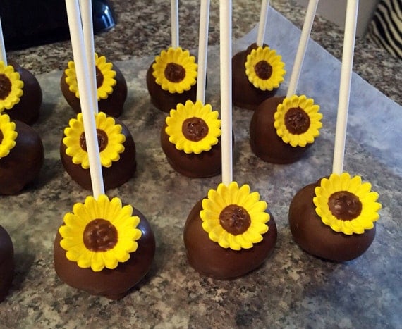 One dozen Sunflower cake pops