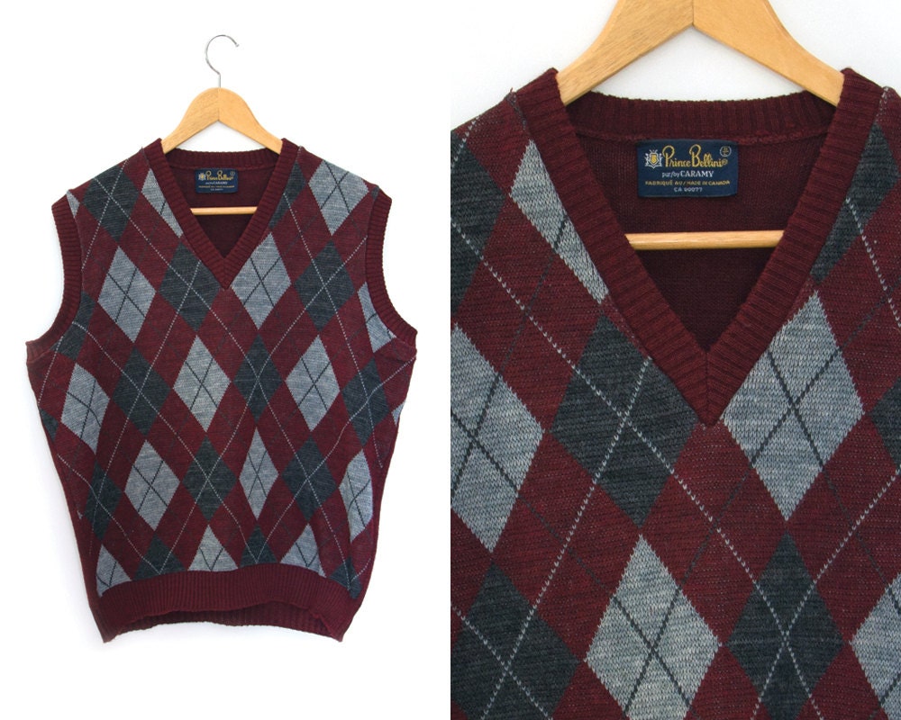 sleeveless argyle sweater