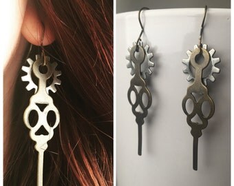 Steampunk Clock Hand Earrings, Steampunk Earrings, Steampunk Jewelry, Western Jewelry