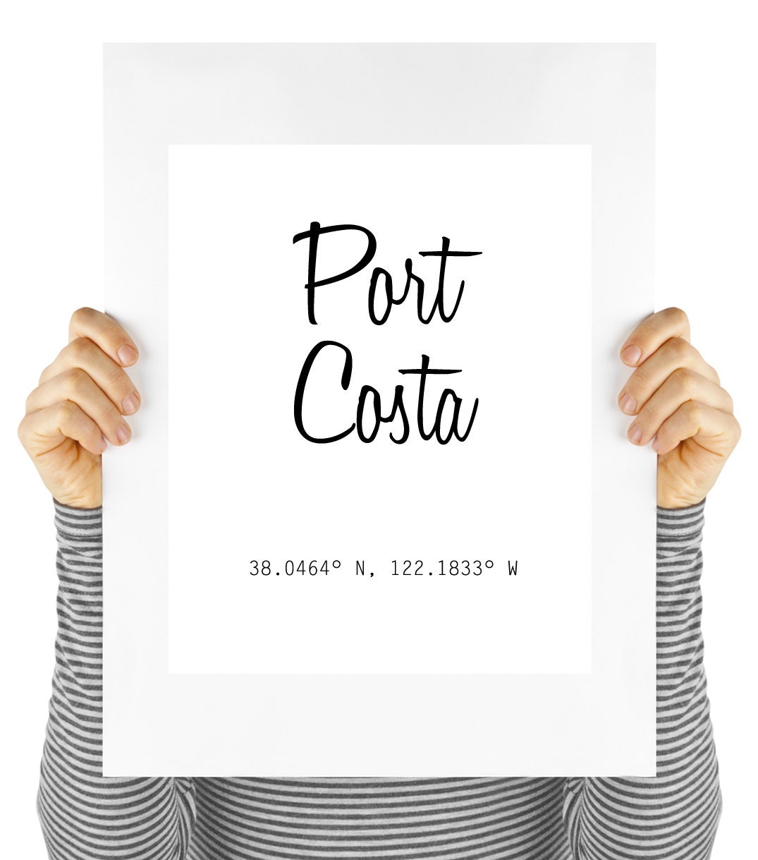Port Costa California travel printable poster map