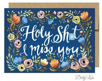 Greeting Card - I Miss You Card - Adult Greeting Card - Funny Card - Mature - Romantic Card - I Love You