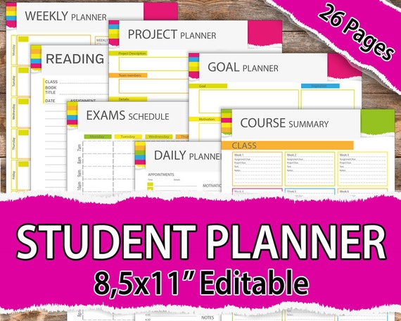 weekly planner for college students