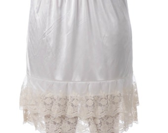 black ruffle slip
