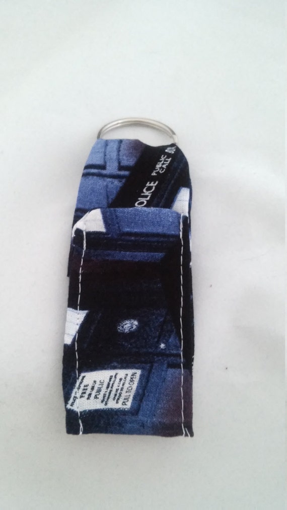 Dr Who Tardis chapstick holder keyring fob gifts for by