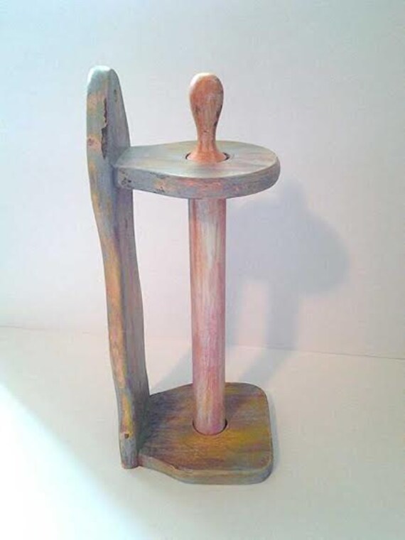 Wooden Paper Towel Holder Hand Painted by PaintedPeculiar on Etsy