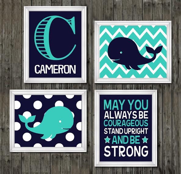 Whale nursery decor boys nursery decor whale theme boys