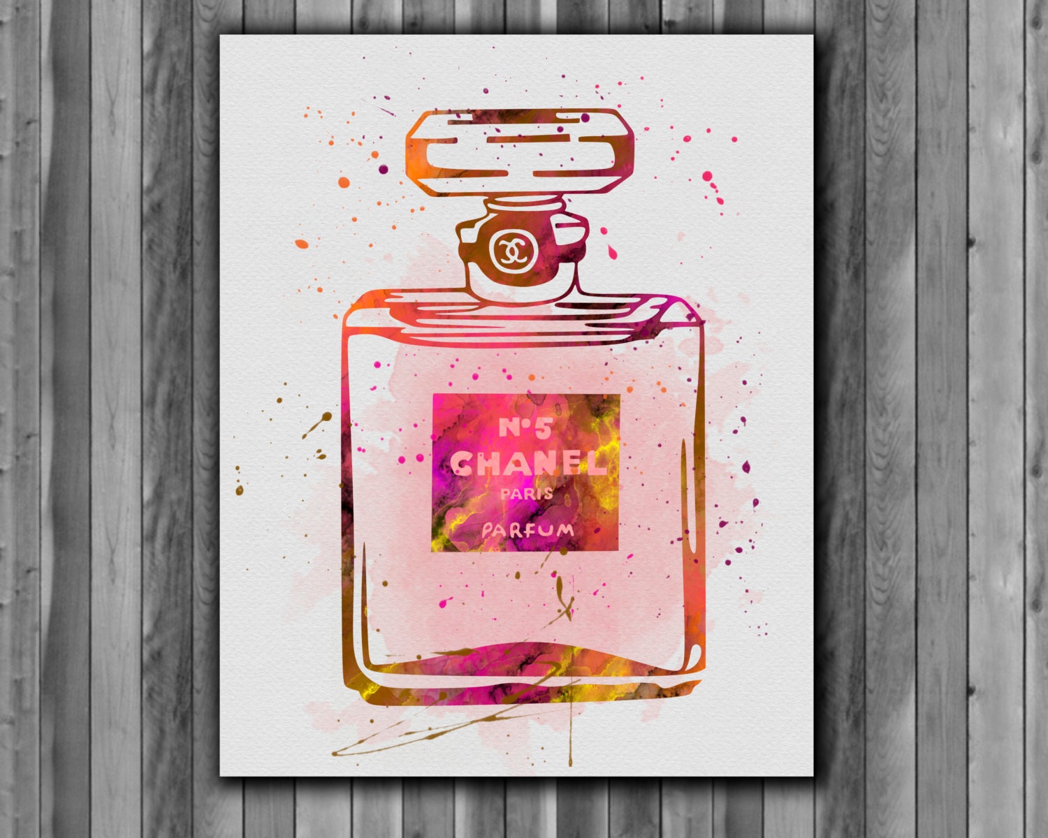 Chanel 5 Perfume Bottle Print Printable poster by Myaquamarine