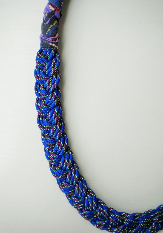 rope necklace nautical necklace fabric jewelry long