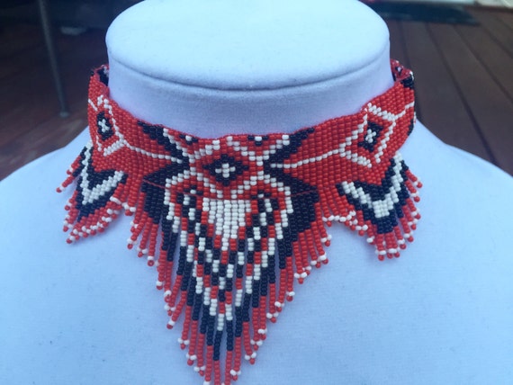 Native American Style Choker Beaded Choker Necklace Seed