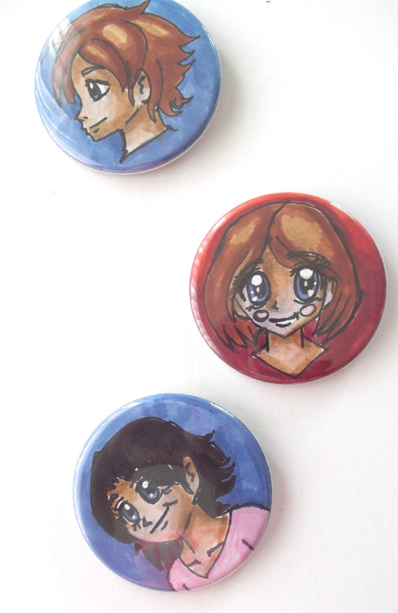 Anime characters buttons by Cpartshop on Etsy