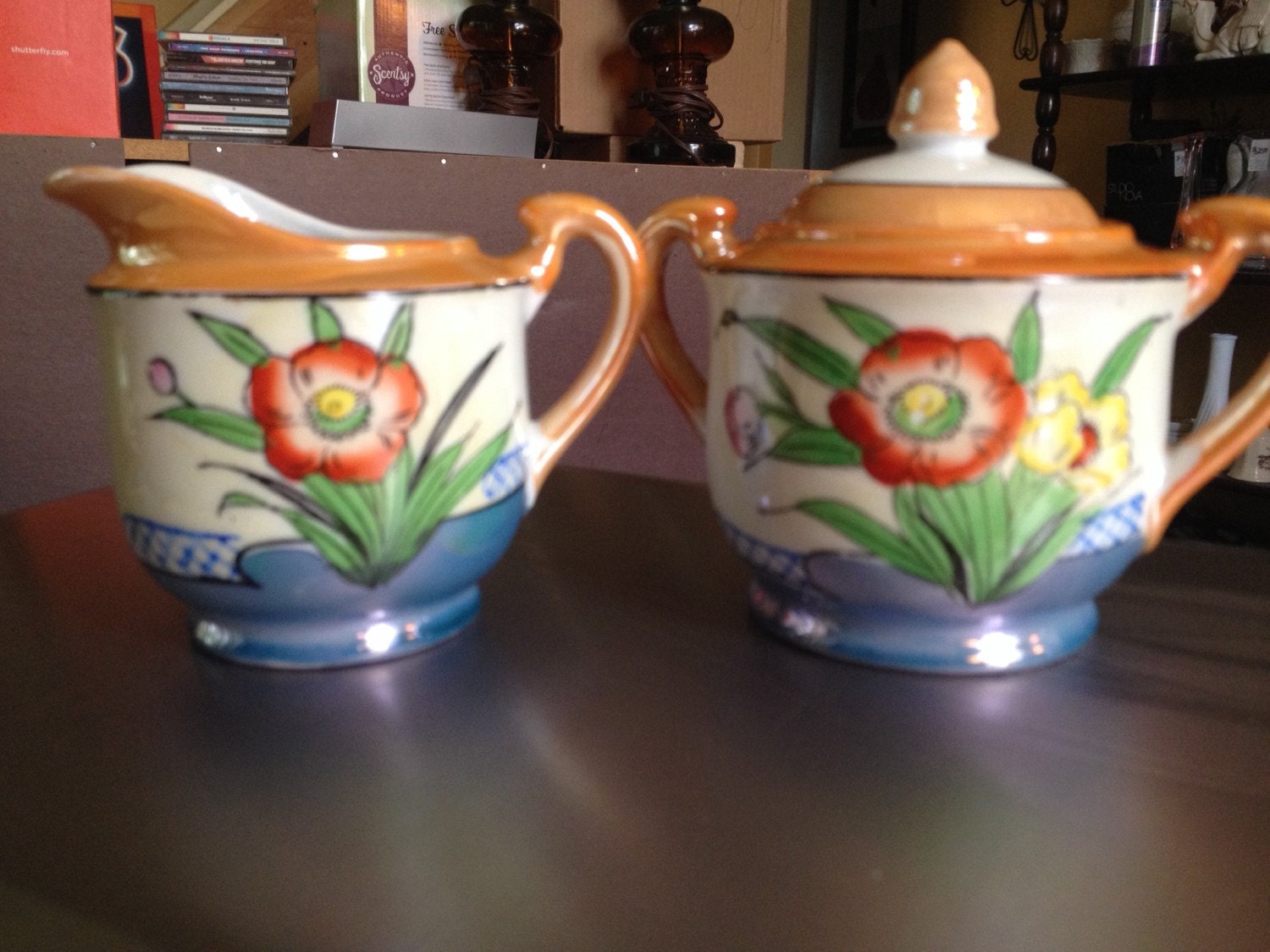 Beautiful Colorful Sugar & Creamer Set Haute Juice