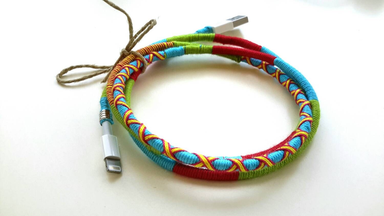 Wrapped Colorful Earbuds with mic Handwrapped Multicolor