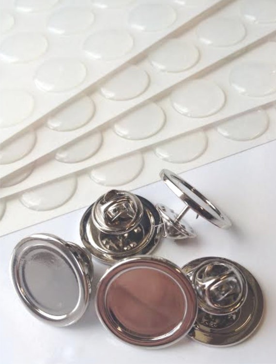 10 Blank Lapel Pin Badge with 16mm round clear domes Trade