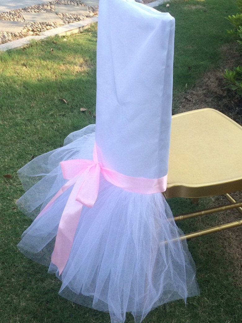 Lavish Tutu Tulle Chair Cover Hood Jacket with Satin Sash