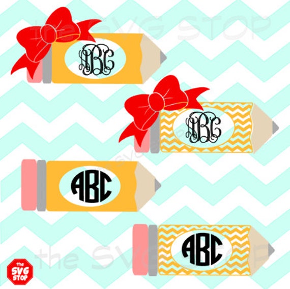 Download Pencil Monogram Frames SVG and studio files for Cricut