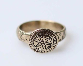 Ethnic ukrainian brass ring