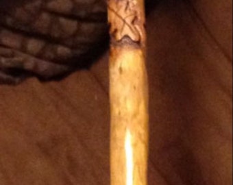 Carved Walking Stick with oak leaves and acorns