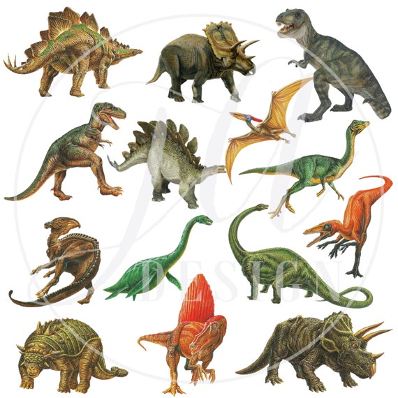 Dinosaur Clipart Dinosaur Clip Art Real by JeannineAubreyDesign