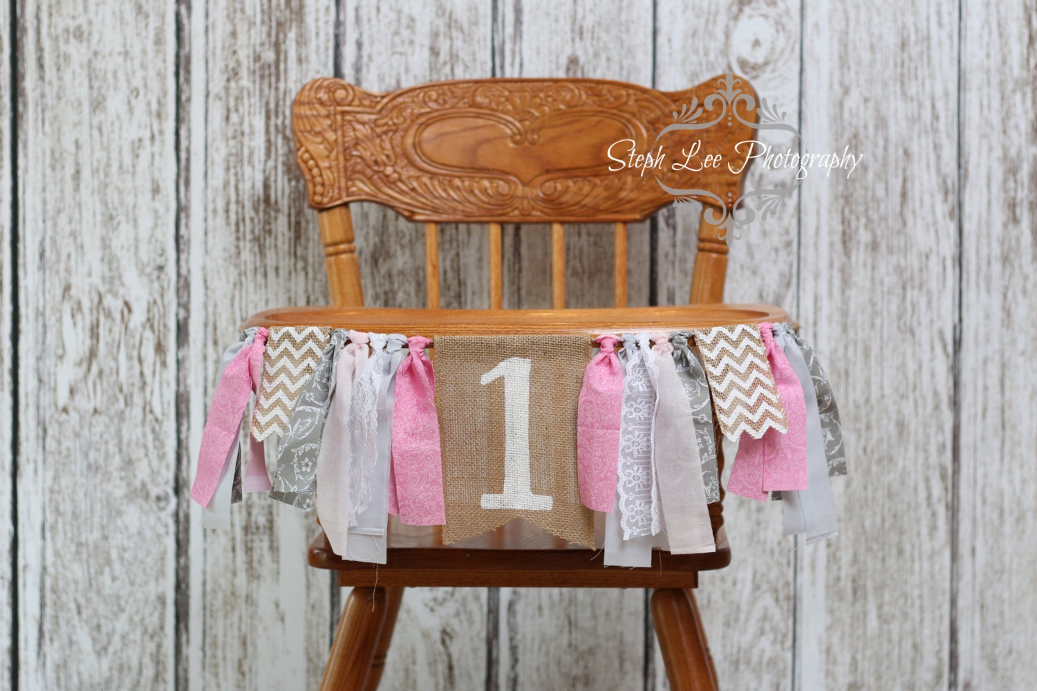 Chevron Burlap Fabric High Chair Banner Highchair Banner