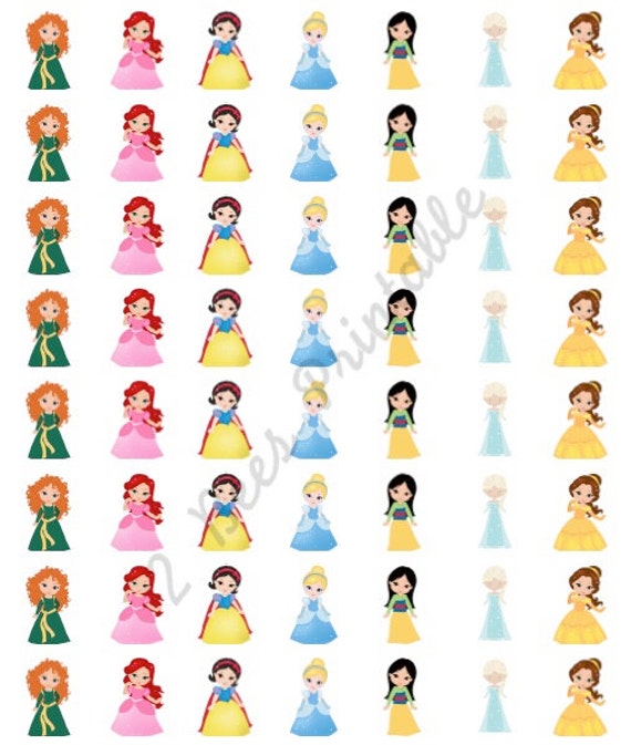 printable disney princess inspired stickers for planners