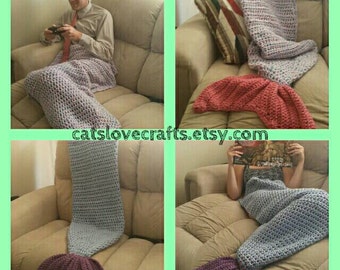 Crocheted mermaid blanket, Custom made, Handcrafted - unique gift for all ages
