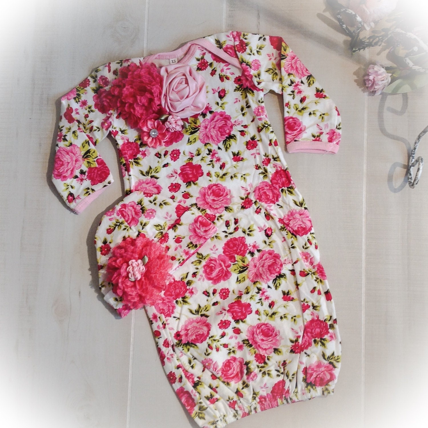 Newborn Girl Hospital Outfit Newborn Girl Floral Gown Baby