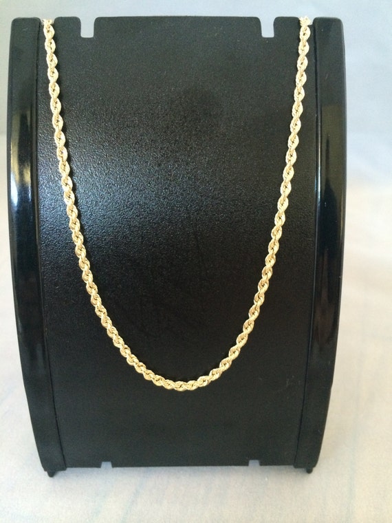 14K Yellow Gold 4mm Hollow Twist Rope Chain Necklace for Men and