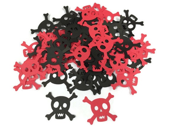 100 Skull and crossbones pirate confetti Halloween Shower 100 Skull and crossbones pirate confetti Halloween Shower