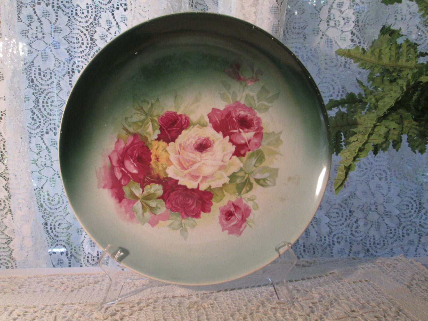 Dresden China Plate Vintage German by TreasuresTimeworn on Etsy